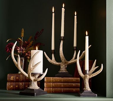 Antler Taper Candle Holder Centerpiece | Pottery Barn (US)