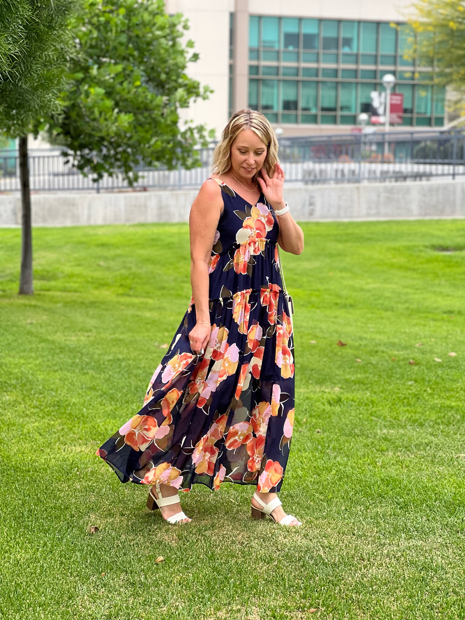 This gorgeous floral maxi dress is so perfect for your summer graduations and weddings and more! Flowy, feminine, comfortable! 
I also sometimes wear a beautiful lace Navy kimono layer with it. 

#graduationdress #weddingguest #summerdress #maxidress #maurices #lacekimono #kimono 

#LTKunder100 #LTKwedding #LTKSeasonal