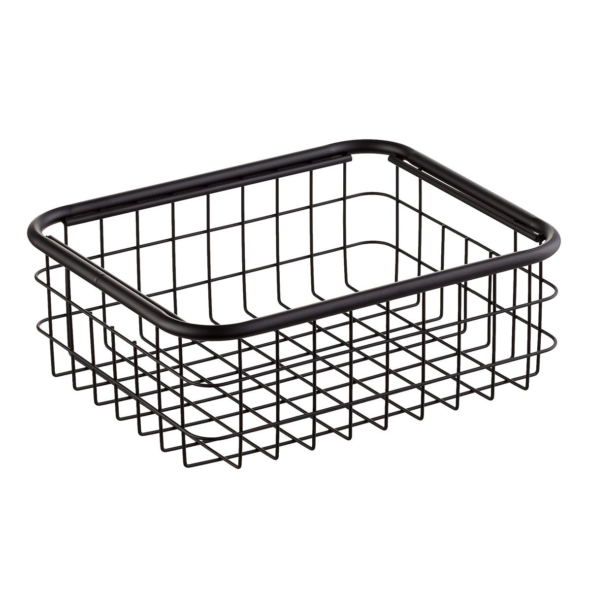 Medium Urban Stackable Wire Basket Black | The Container Store
