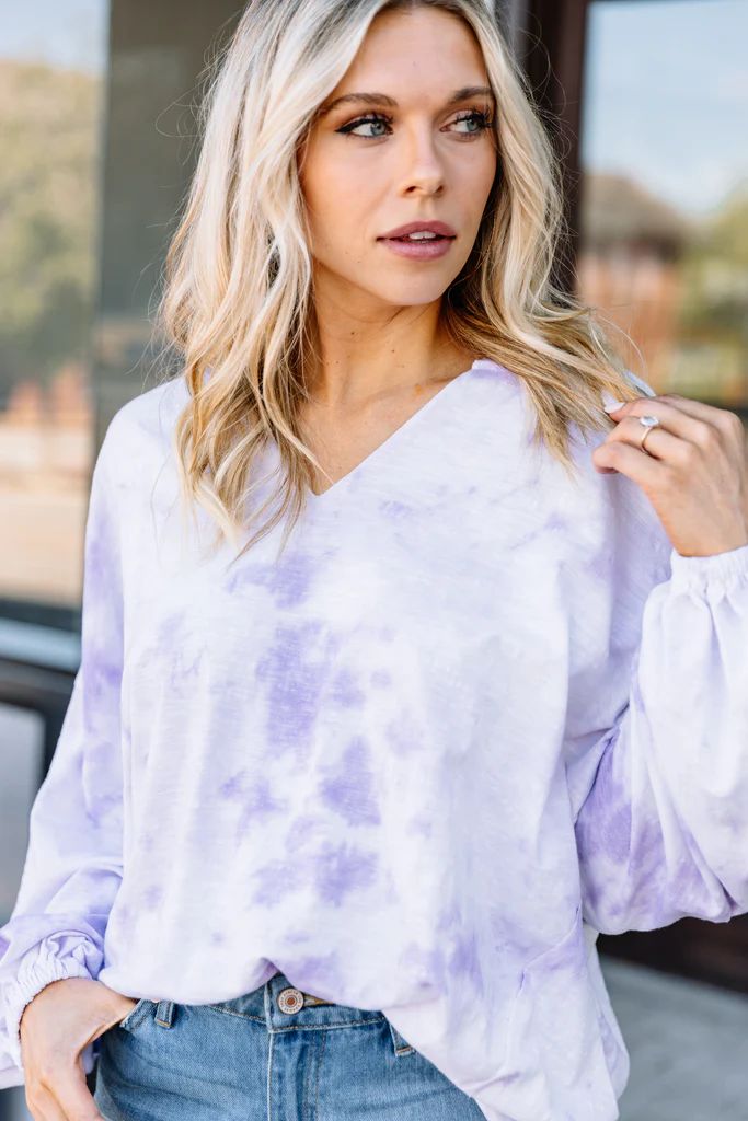 Happy To Be Here Lavender Purple Tie Dye Hoodie | The Mint Julep Boutique