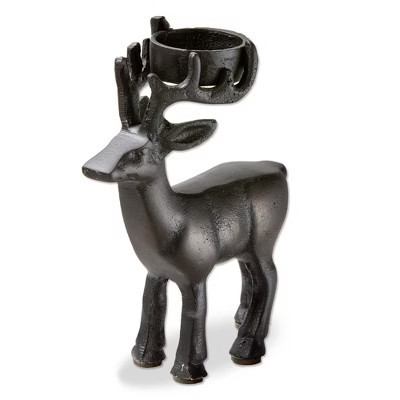 tag Deer Tealight Holder - Black Aluminum Candle Holder for Tealight & Votive Candles - 5" L x 2.5" W x 6.5" H | Target