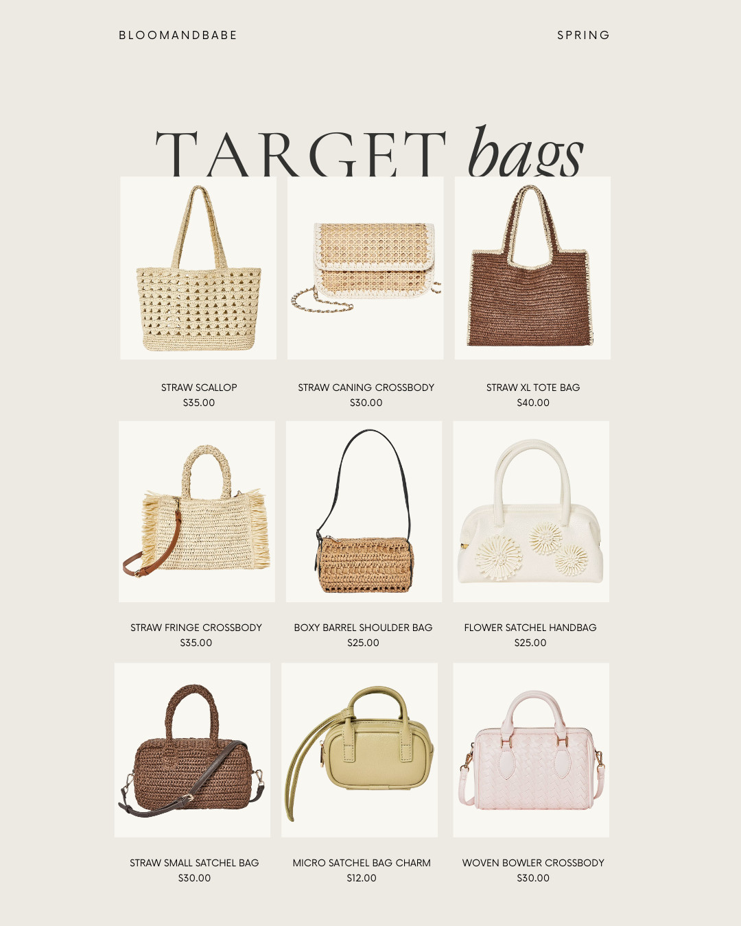 Target bag favorites that make running errands feel a little more put together. Practical and cute all in one. 

 #LTKdayinmylife #LTKootd #LTKSeasonal