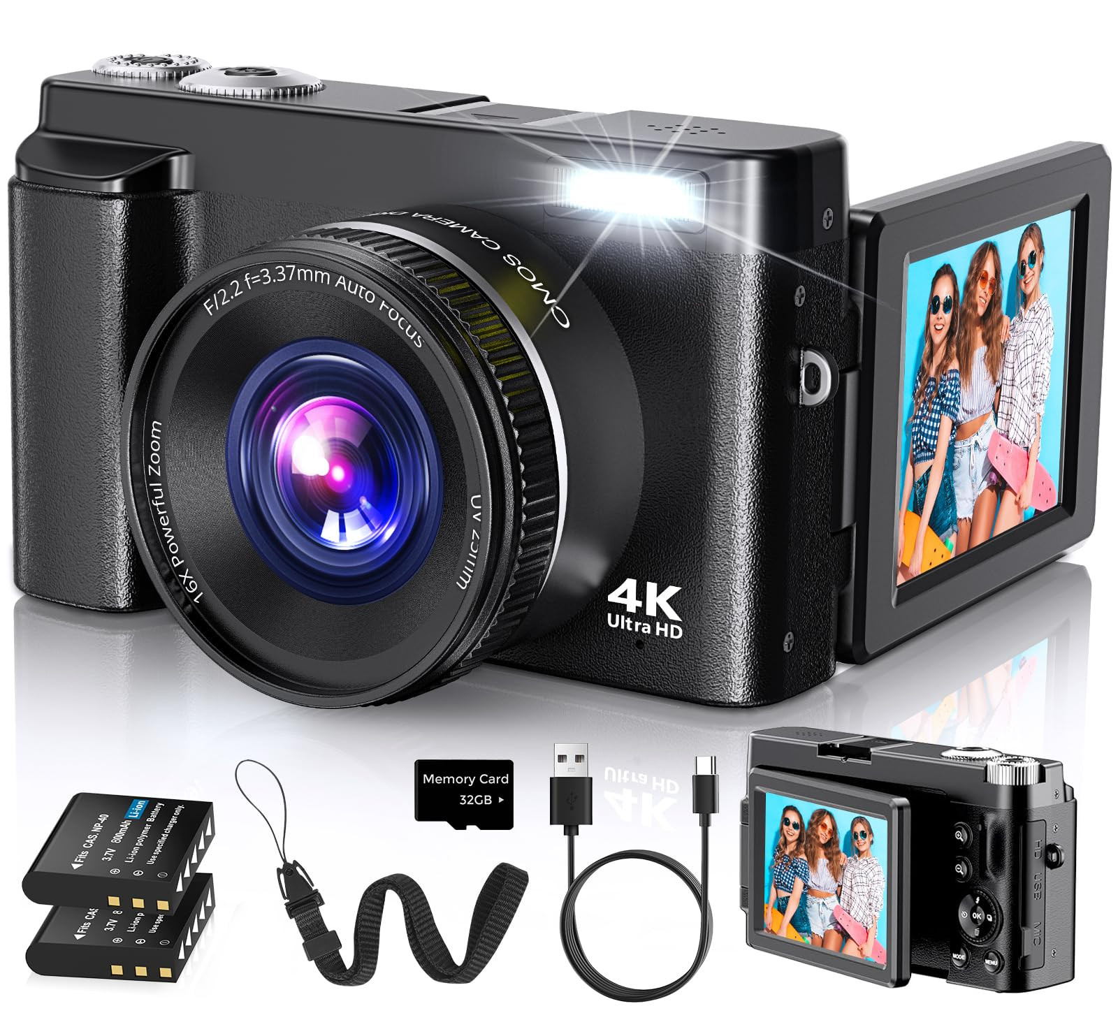 4K Digital Camera for Photography Autofocus, 2025 Latest 48MP Vlogging Camera for YouTube with SD... | Amazon (US)