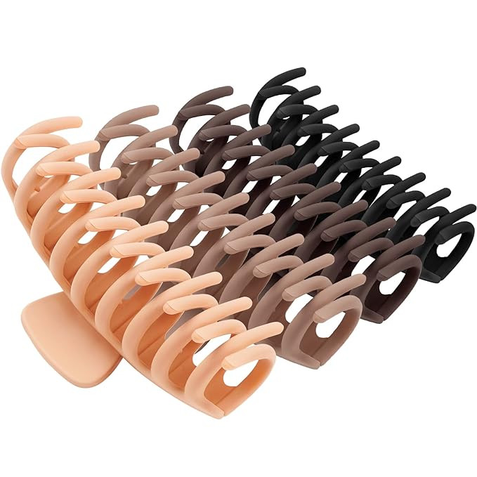 TOCESS Big/Large Hair Claw Clips for Women Thin Thick Curly Hair 90's Strong Hold 4.33 Inch Nonsl... | Amazon (US)