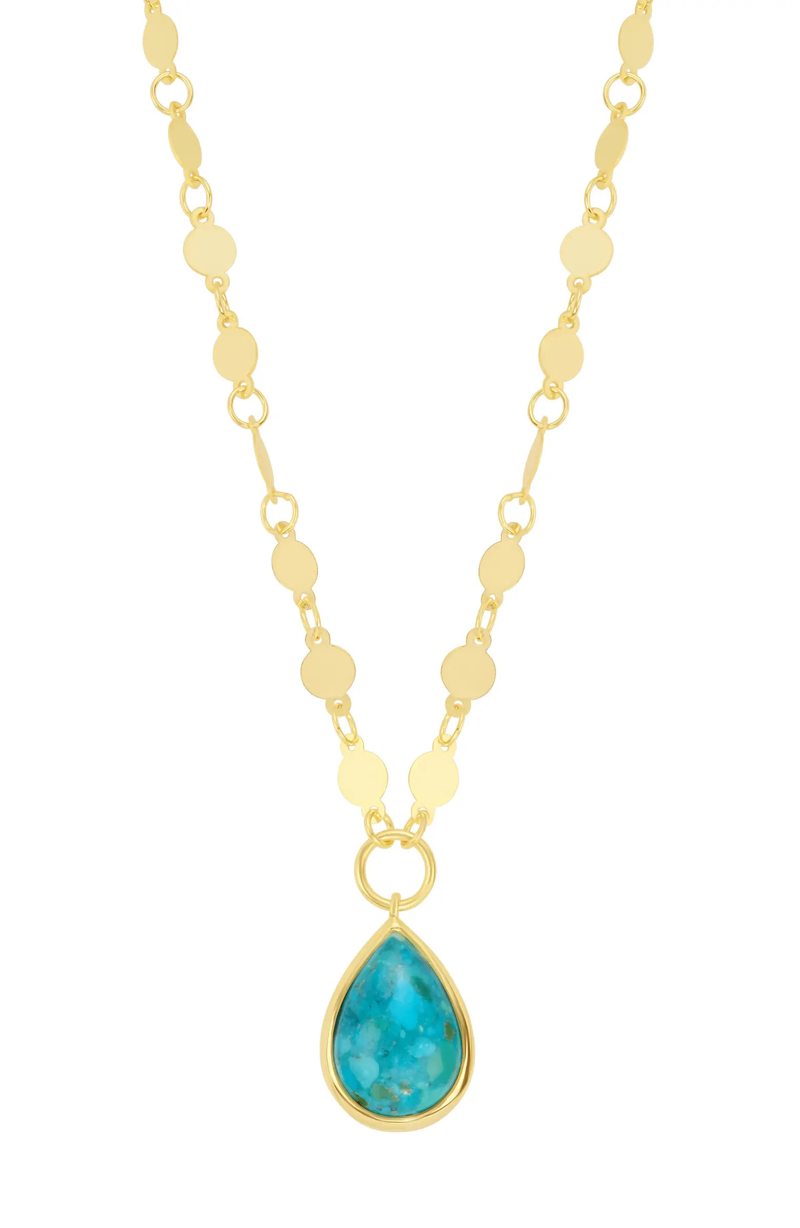 Flat Disc Turquoise Pendant Necklace | Nordstrom