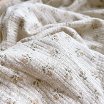BuLuTu 100% Cotton Muslin Baby Blanket for Girls Boys Muslin Swaddle Blankets with Fresh Sprouts ... | Amazon (US)