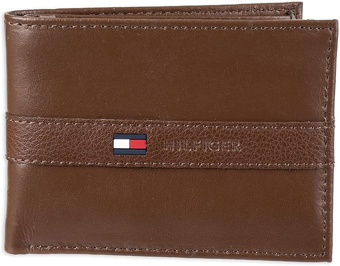 Tommy Hilfiger Men's Genuine Leather Passcase Wallet with Multiple Card Slots | Amazon (US)