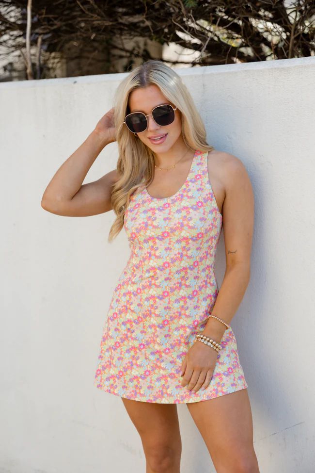 Kick It With Me Floral Scoop Neck Active Dress FINAL SALE | Pink Lily