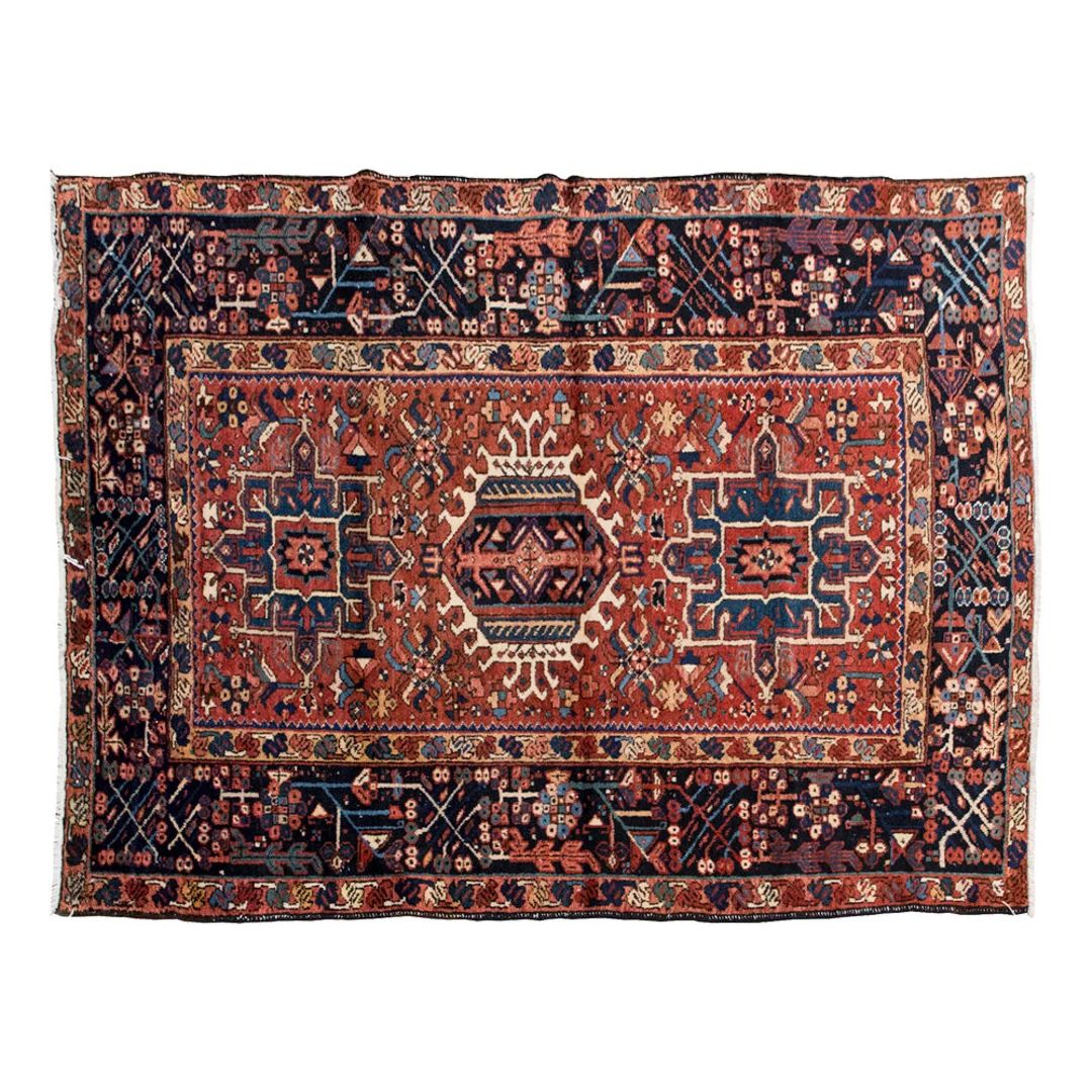 Vintage Rug, Heriz Rug, Turkish Rug, 4.11 x 6.3 feet, Heriz Rug,Oushak Rug, Antique Rug, Oriental... | Etsy (US)