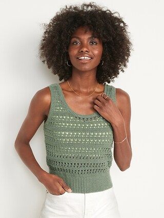 Pointelle-Knit Sweater Tank Top for Women | Old Navy (US)
