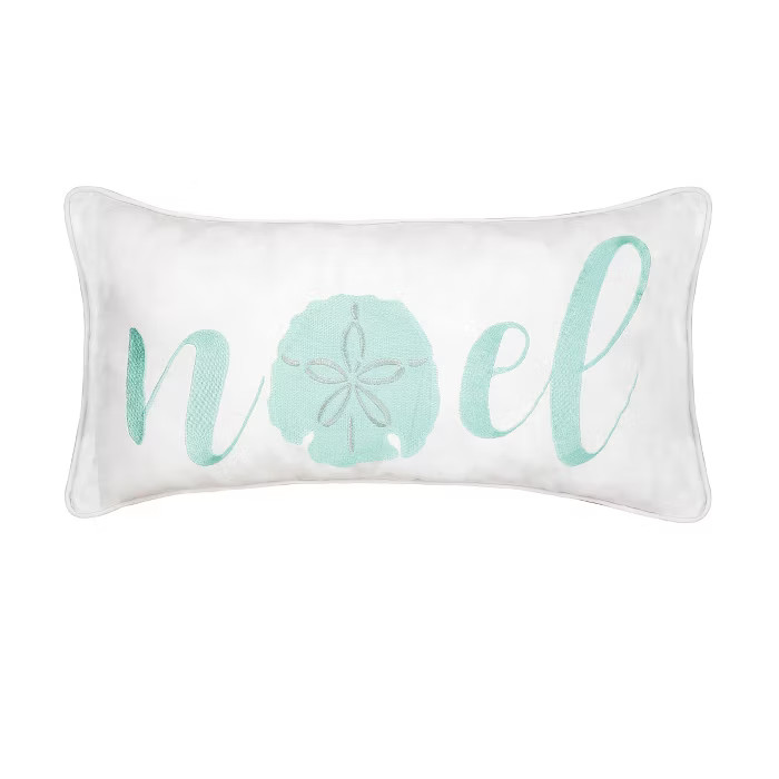 C&F Home 12" x 24" Beach Noel Embroidered Christmas Holiday Throw Pillow | Target