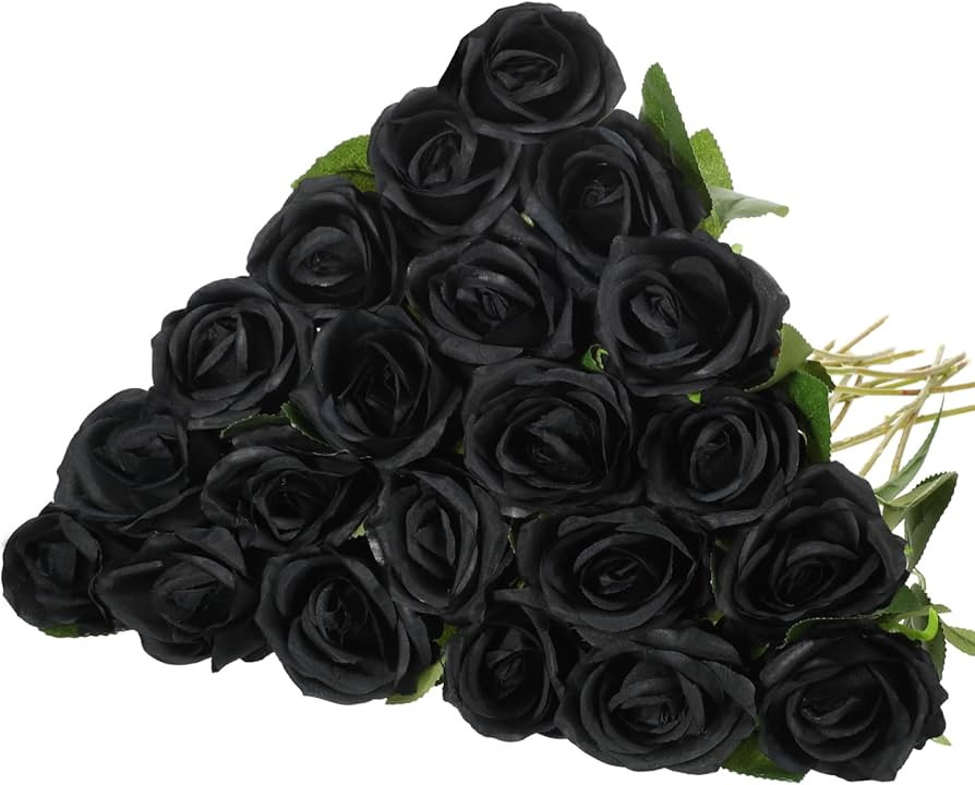 Hotop 20 Pcs Rose Artificial Flowers with Long Stem Realistic Silk Roses Bulk Real Touch Plastic ... | Amazon (US)