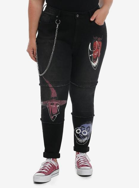 Her Universe The Nightmare Before Christmas Oogie's Boys Glow-In-The-Dark Mom Jeans Plus Size | Hot Topic