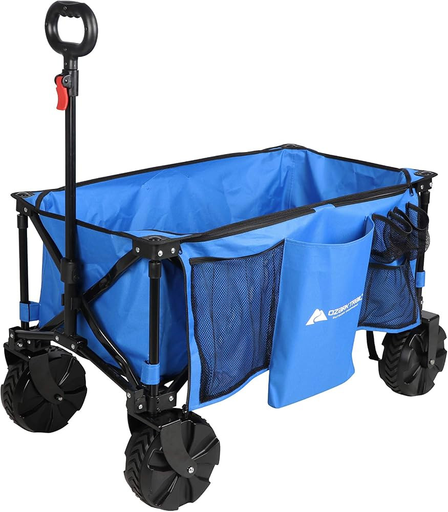 Ozark Trail All-Terrain Folding Wagon with Oversized Wheels, Blue | Amazon (US)
