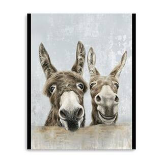 Victoria Cute Donkeys by Unknown 1-Piece Giclee Unframed Animal Art Print 40 in. x 30 in. | The Home Depot