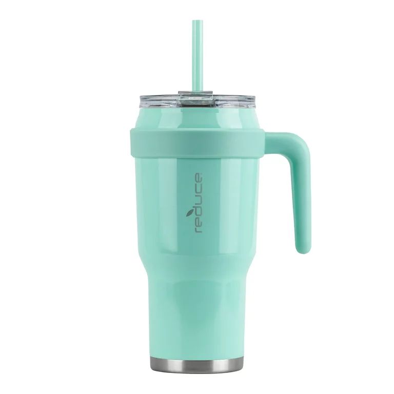 Reduce Vacuum Insulated Stainless Steel Cold1 Mug with Lid and Straw, Mild Mint, 40 fl oz | Walmart (US)