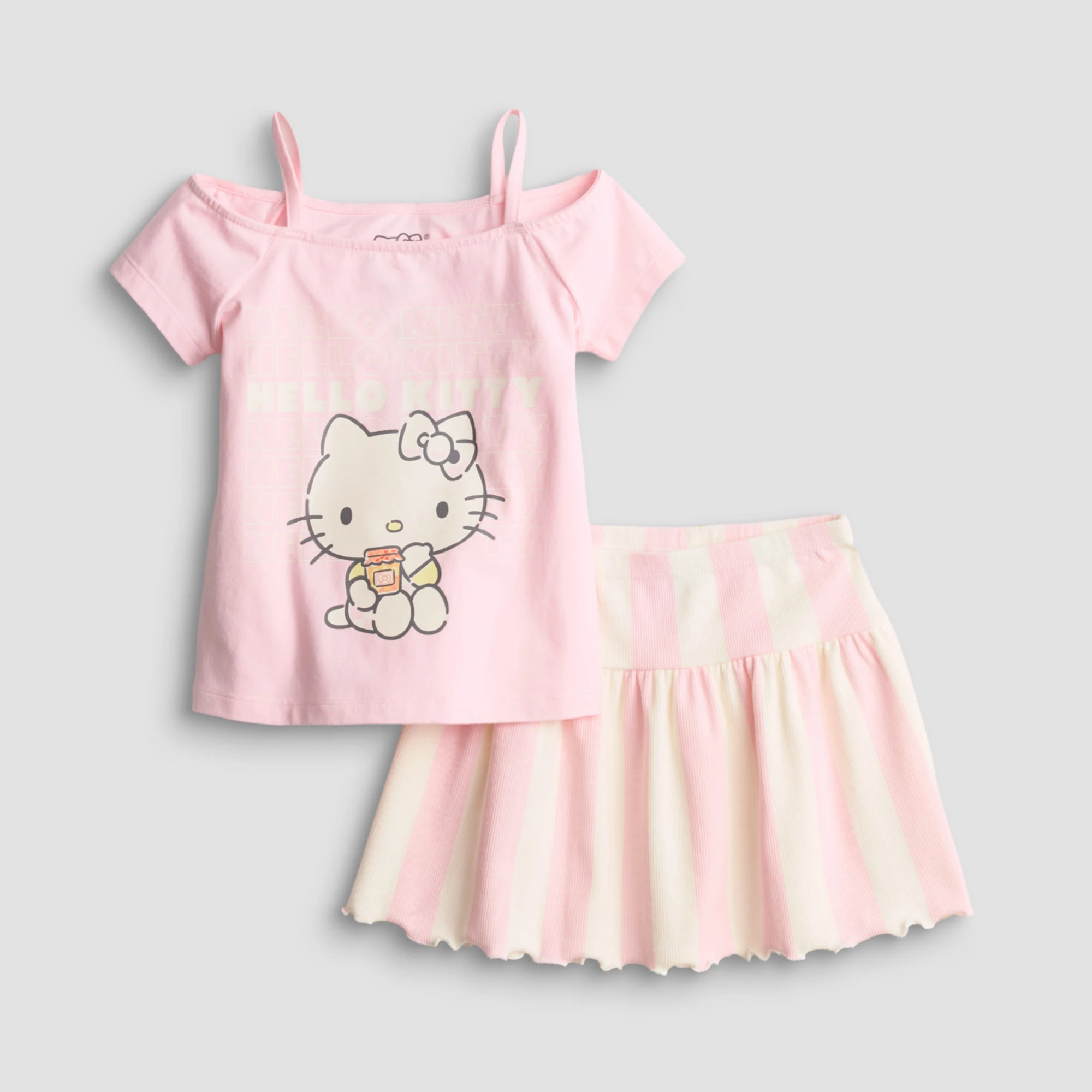 Baby & Toddler Girl Grayson Threads Kids The Label Hello Kitty 2-Piece Graphic Tee & Skirt Set | Kohl's