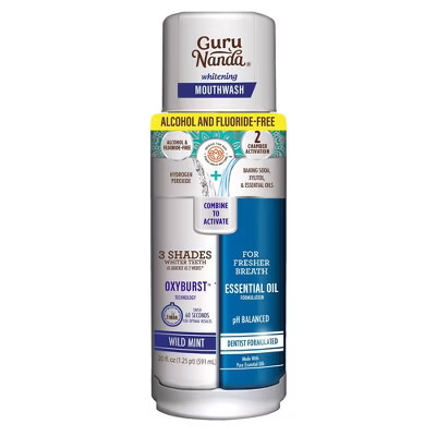 GuruNanda Whitening Dual Barrel Mouthwash - 20 fl oz (1.25 pt) (591 mL) | Target