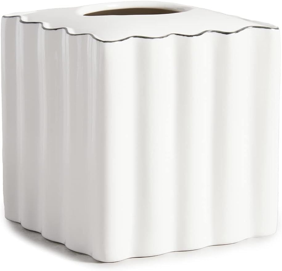 Kassatex Women's Le Marais Tissue Holder, White, One Size | Amazon (US)