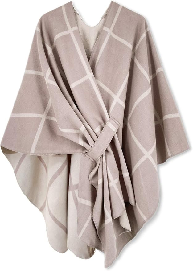 Moss Rose Women's Shawl Wrap Poncho Ruana Cape Open Front Cardigan Shawls for Fall Winter | Amazon (US)