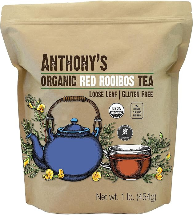 Anthony's Organic Red Rooibos Loose Leaf Tea, 1 lb, Gluten Free, Non GMO, Non Irradiated, Keto Fr... | Amazon (US)