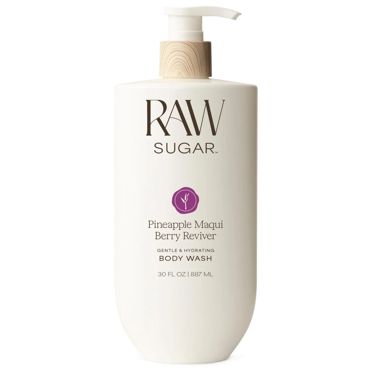 Raw Sugar Pineapple Maqui Berry Reviver Gentle & Hydrating Body Wash, 30 fl oz | Walmart (US)