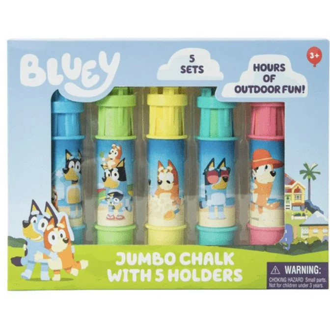 Bluey Jumbo Chalk & Holder Set, 5pk | Walmart (US)