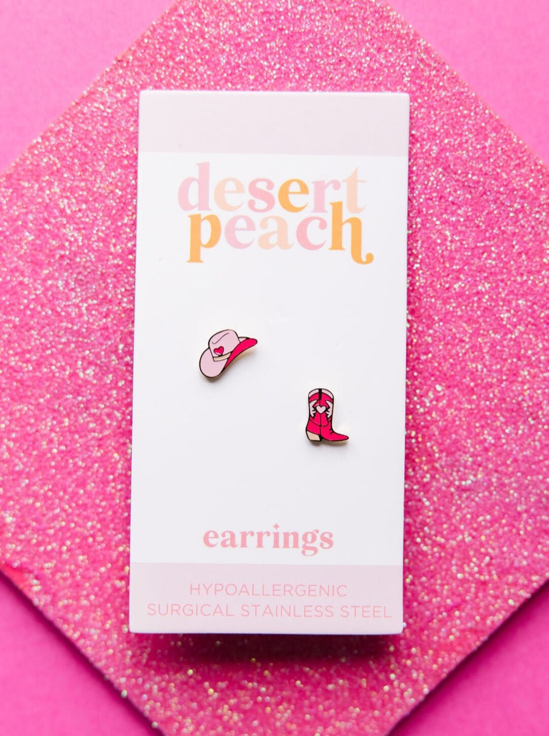 Disco Cowgirl Stud Earrings, Hypoallergenic Flat Back Studs for Girls, Bachelorette Party Earring... | Etsy (US)