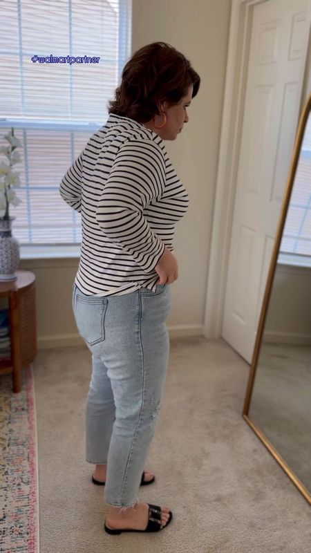 When you can’t decide if you’re going tucked or untucked… wearing a medium in the shirt. @walmart #walmartpartner #walmartfashion @walmartfashion

#LTKVideo #LTKStyleTip #LTKMidsize