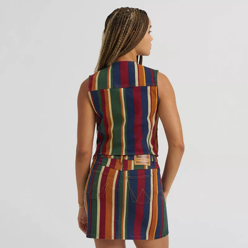 Wrangler Women's Western Bold Striped Vest - Multi S | Target