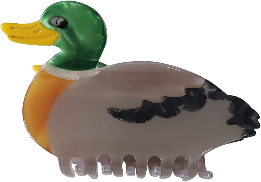 Funny Mallard Duck Hair Clip,Acetate Claw Clips,Hair Clips for Women | Amazon (US)