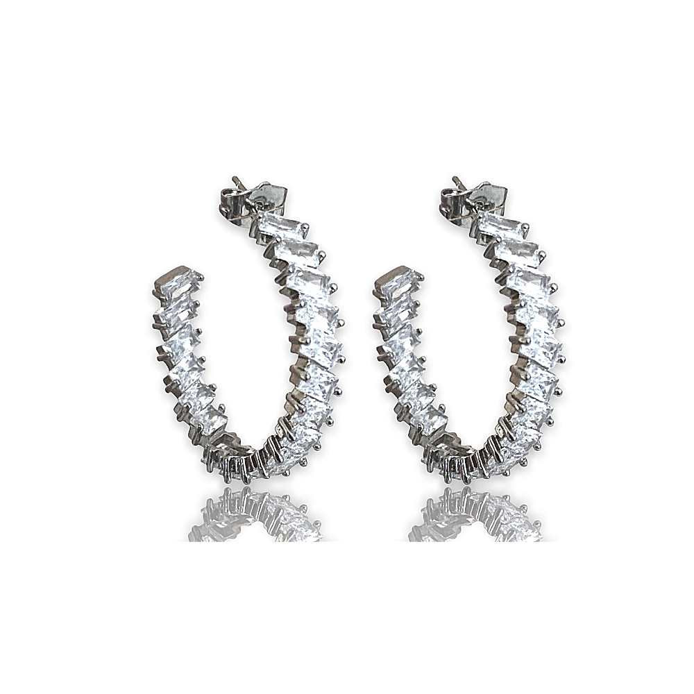 Crystal Hoop Earrings | Cubic Zirconia Hoop Earrings | CZ Hoop Earrings | Hollywood Sensation