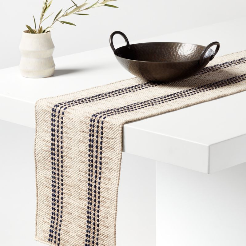 Adelphi Striped Woven Table Runners | Crate and Barrel | Crate & Barrel