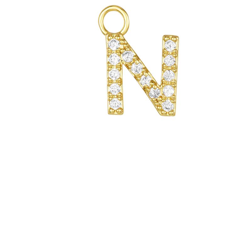 ICONS Gold Pave Letter Earring Charms (N-Z) | Melinda Maria