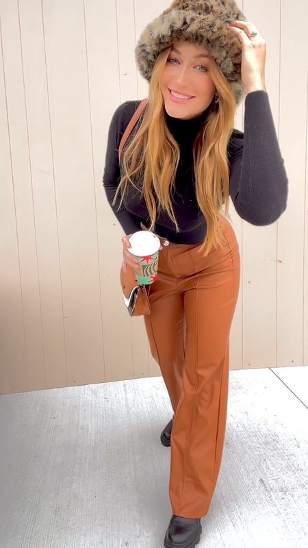 Pants are true to size but if you want a little more thigh room size up (the waist only varies like 1 inch max 

Fall Fashion | Fall Outfit | Leather Pants | Chunky Chelsea Boots | Bucket hat | Winter Fashion | Winter Outfit 

#LTKSeasonal #LTKHoliday #LTKGiftGuide