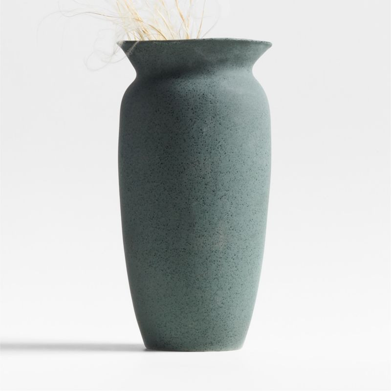 Remanence Dark Green Ceramic Vase 16" by Athena Calderone + Reviews | Crate & Barrel | Crate & Barrel