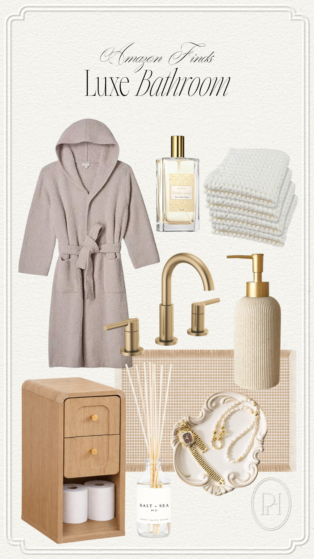 Loving these Amazon finds that give your bathroom that at-home spa feel!

hooded bathrobe, robe, waffled wash cloths, perfume, fragrance, jewelry dish, brass faucet, bathroom faucet, soap dispenser, neutral bathroom, waffled bath mat, non-slip bathmat, narrow cabinet, wood cabinet, oil diffuser, fragrance diffuser, neutral home, at-home spa, lux bathroom 

 #LTKgrwm #LTKHome #LTKBeauty