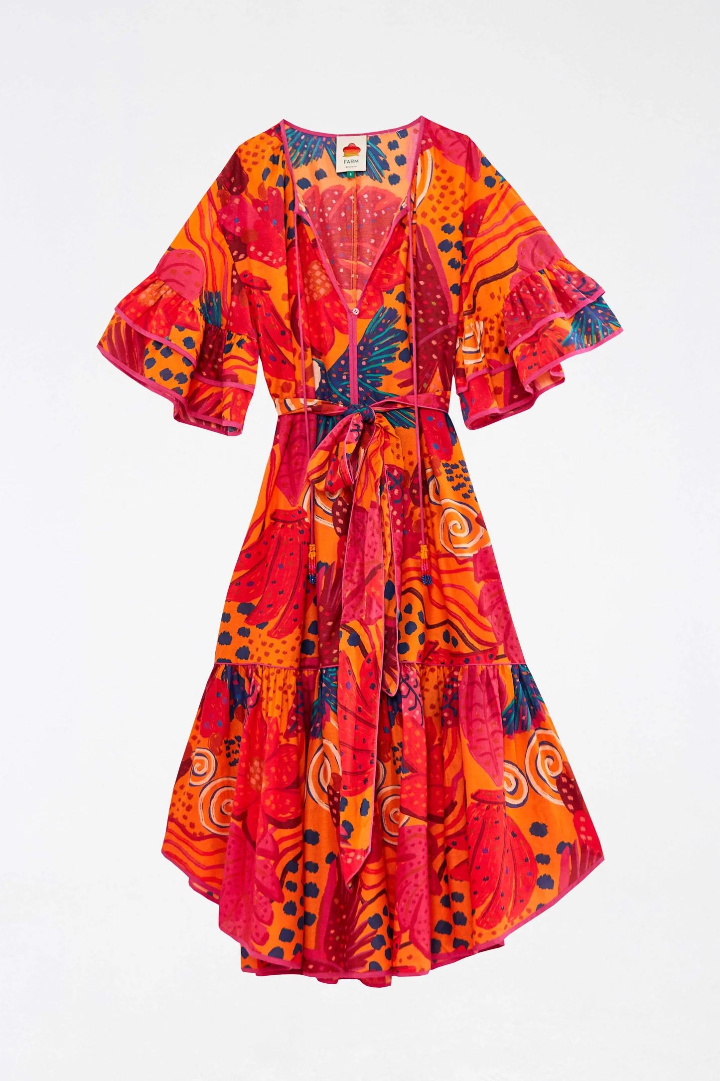 BELTED MIDI DRESS | Colorful Party Print | FarmRio
