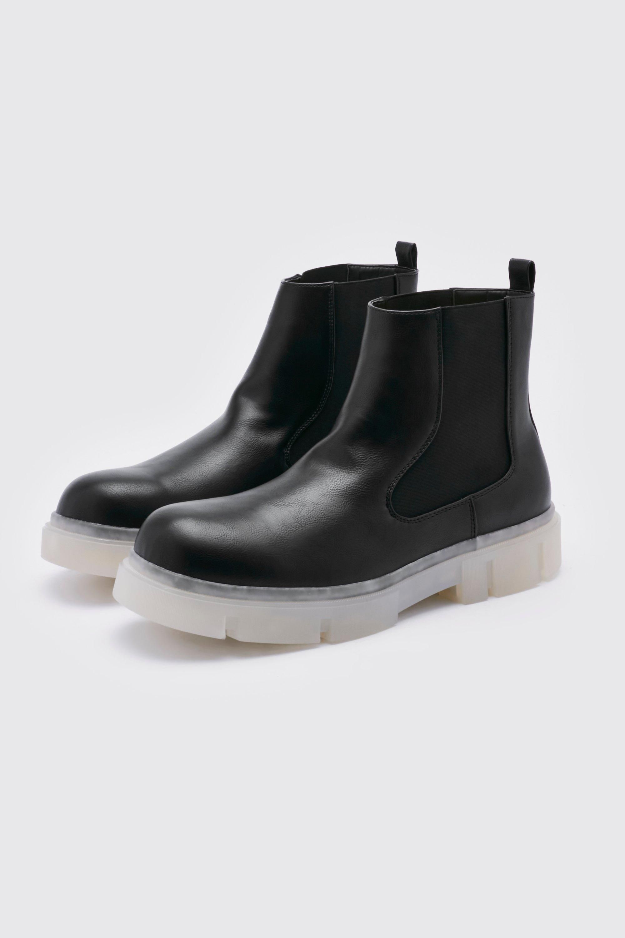 Track Sole Angled Gusset Chelsea Boot | boohooMAN (US & CA)