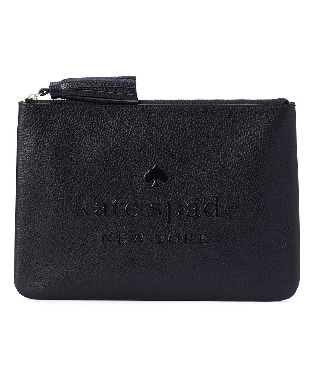 Kate Spade New York Women's Clutches BLACK - Black Large Tassel Leather Pouch | Zulily