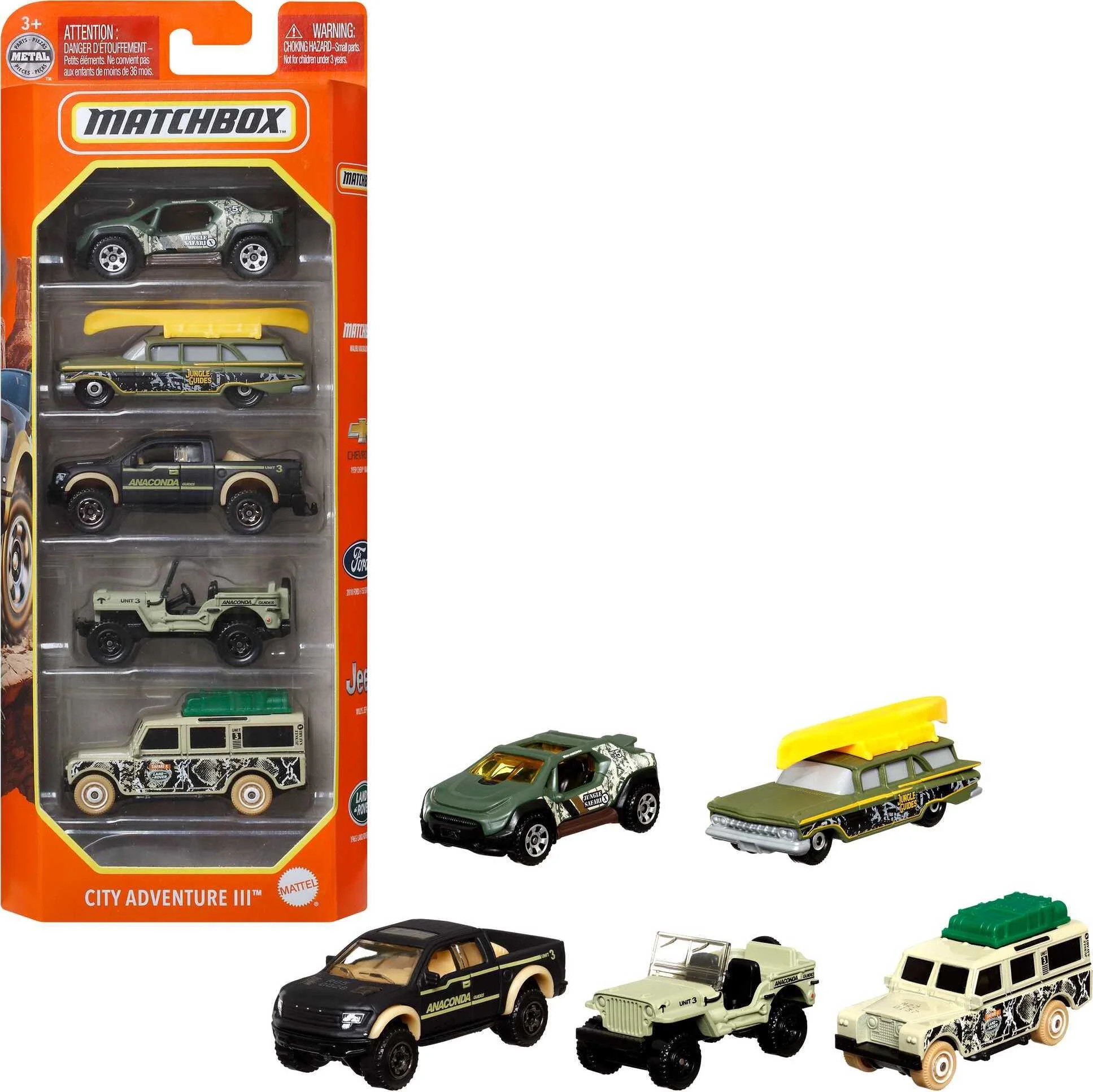 Matchbox Set of 5 Toy Cars, Trucks or Aircraft in 1:64 Scale (Styles & Colors May Vary) | Walmart (US)