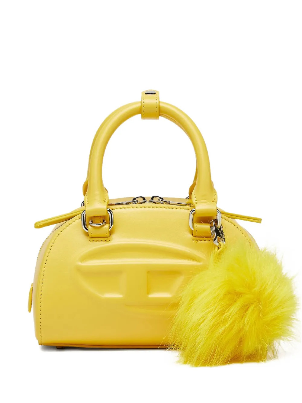 mini embossed-logo pompom-embellished shoulder bag | Farfetch Global