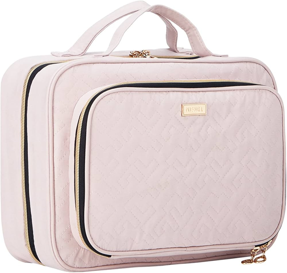 NISHEL Hanging Travel Toiletry Bag, Visible Makeup Organizer, Makeup Case for Travel Accessories,... | Amazon (US)