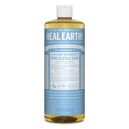 Dr. Bronner's Pure Castile Soaps, Unscented 32 Fl Oz | Walmart (US)