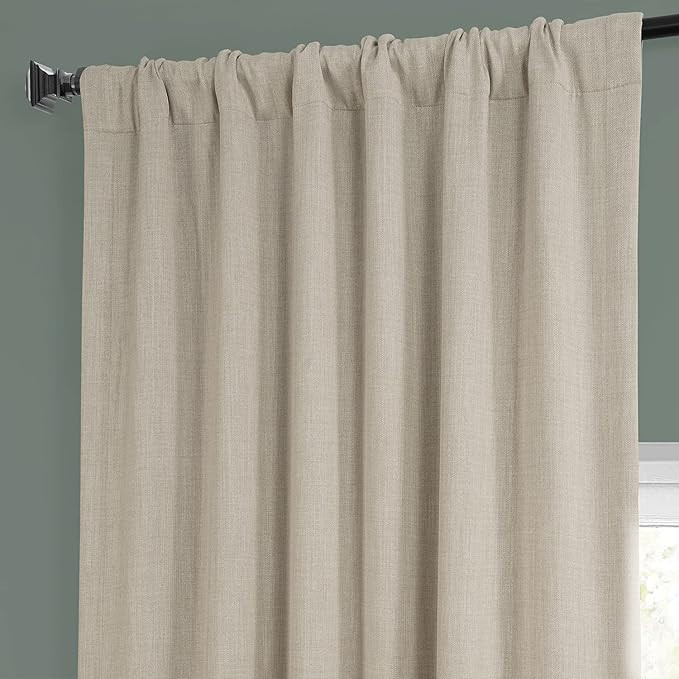 HPD Half Price Drapes BOCH-LN185-P Faux Linen Room Darkening Curtain (1 Panel) 50 X 96, BOCH-LN18... | Amazon (US)