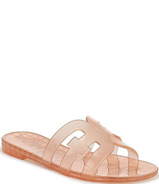 Sam Edelman Bay Clear Jelly Double E Signature Logo Slide Sandals | Dillard's | Dillard's