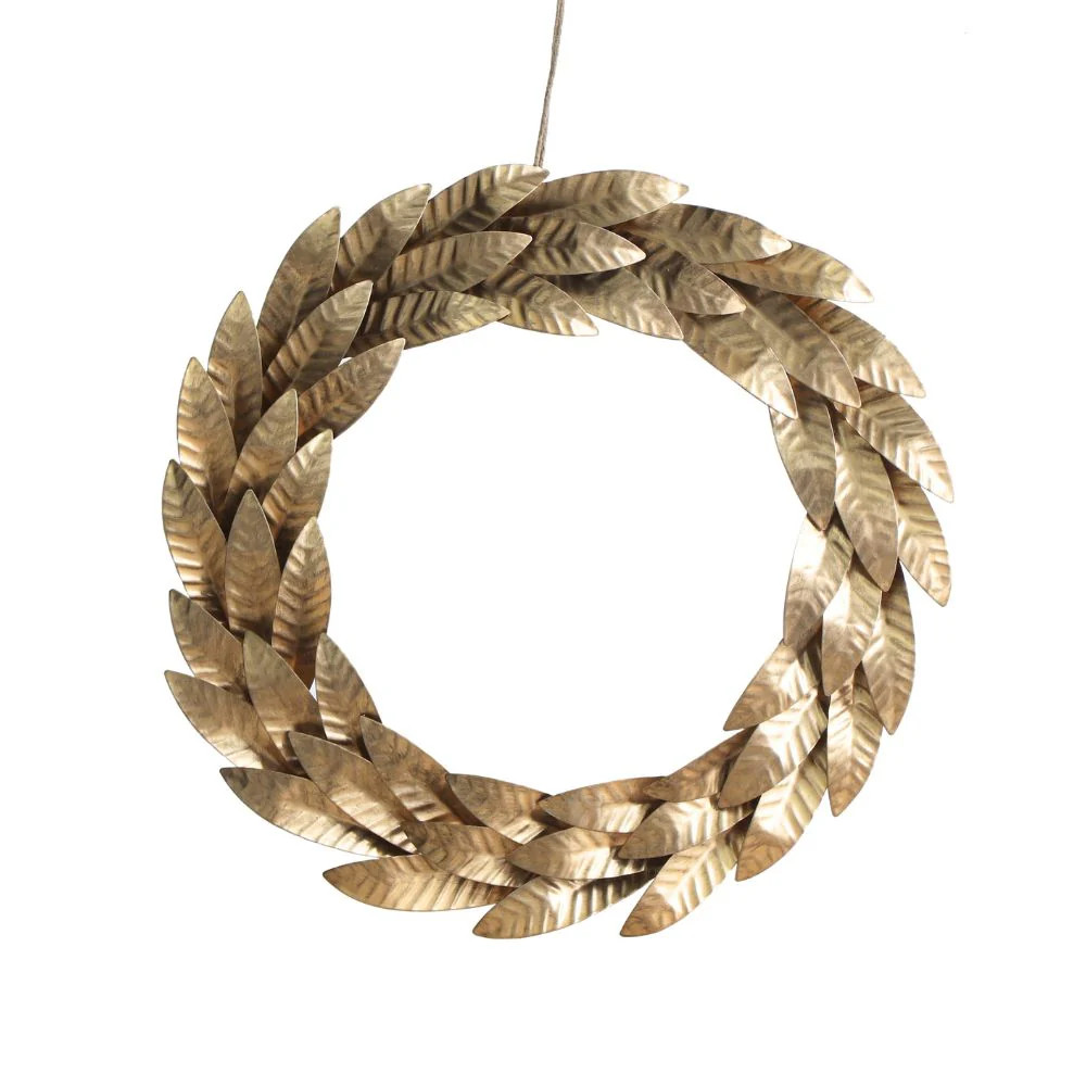 12" Mixed Metal Wreath with Leaves | CG Hunter