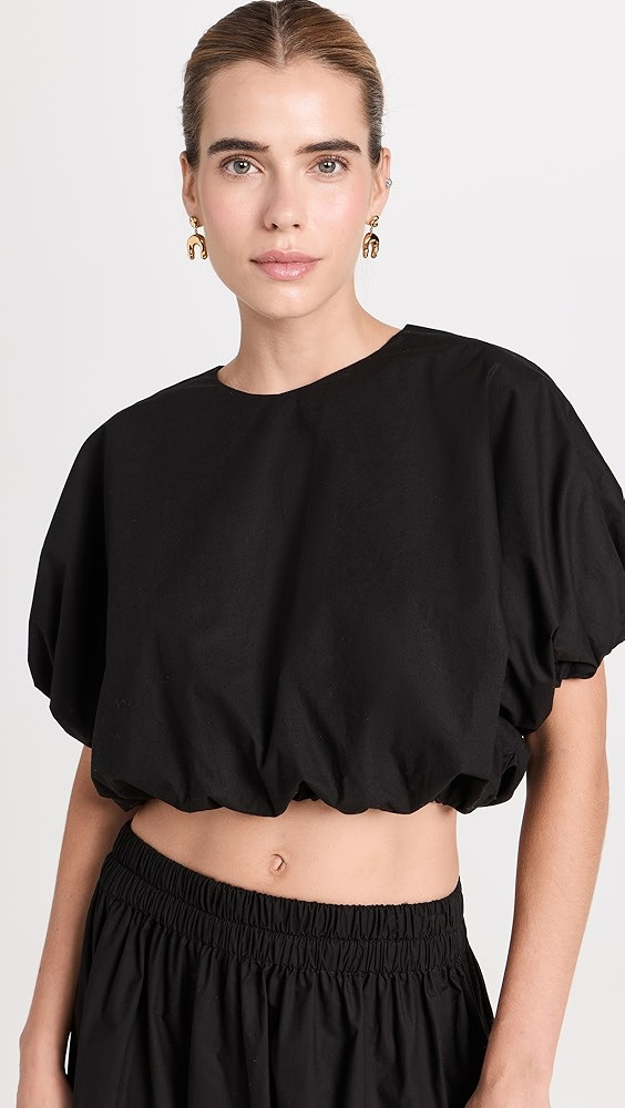 MIKOH Opihi Bubble Sleeve Crop Top | Shopbop | Shopbop