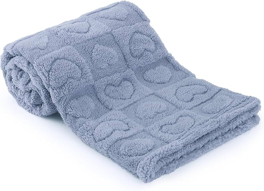 Plush Soft with Heart Checkered Baby Blanket,Fleece Infant Toddler Blankets for Girls Boys,Warm L... | Amazon (US)