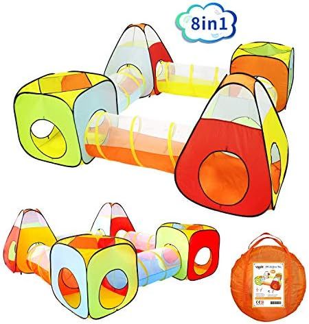 Yoobe 8pc Children Play Tent and Tunnel, Indoor & Outdoor Child Pop up Tent with Tunnels Playhous... | Amazon (US)